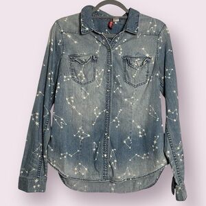 H&M Divided Denim Shirt with Star Constellation Print 10